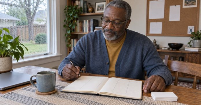 15 Signs of Intuition and How to Check Mature man reviewing an observation journal in a home office